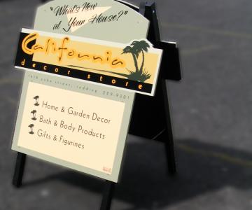 Custom shaped mdo aframe with combination of paint and sign vinyls