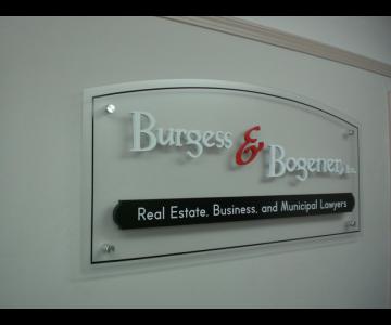 Acrylic Custom Shaped Reception Sign with Standoffs