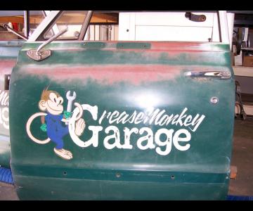 Hand Painted Distressed Vintage Car Graphic